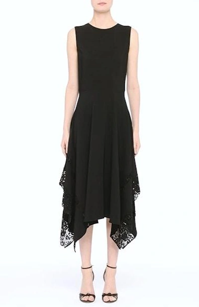 Shop Altuzarra Lace Hem Midi Dress In Black