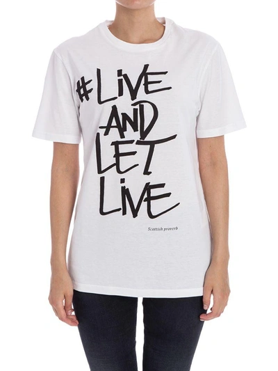 Shop Neil Barrett Cotton T-shirt In White-  Black