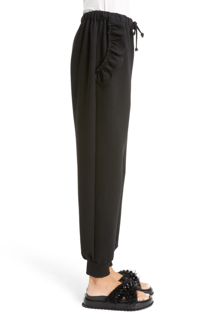 Shop Simone Rocha Ruffle Embellished Jogging Pants In Black