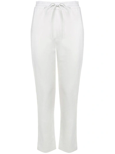 Shop Y-3 Tonal-logo Cotton-blend Track Pants In Bianco