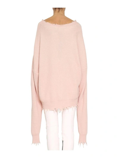 Shop Ben Taverniti Unravel Project Oversized Cotton Sweater In Rosa