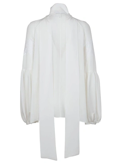 Shop Givenchy Tie Neck Boxy Blouse In White