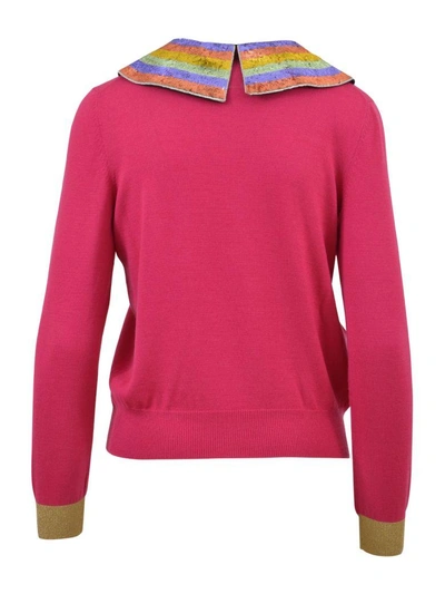 Shop Gucci Cashmere Silk Knit Top In Pink