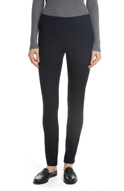 Shop Joseph Stretch Gabardine Straight Leggings In Navy