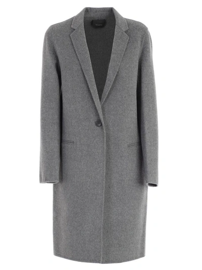 Shop Theory Coat In Grey