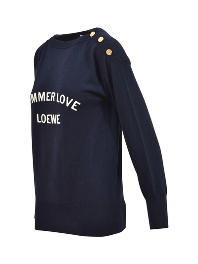 Shop Loewe Summer Love Sweater In Blue