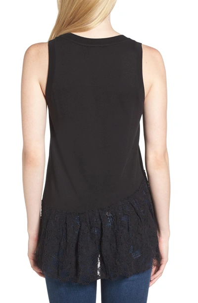 Shop Ag Demi Lace Peplum Tank In True Black