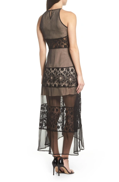 Foxiedox Tristan Lace & Chiffon Maxi Dress In Black