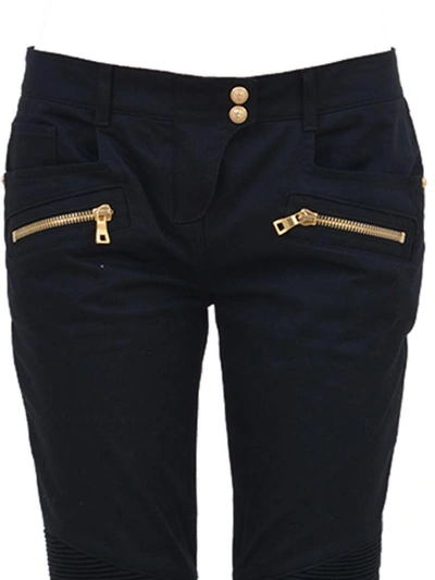 Shop Balmain Biker Trousers Black