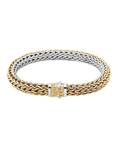 Shop John Hardy Classic Chain Medium Reversible Silver & Gold Bracelet In Silver/gold