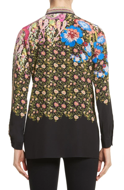 Shop Etro Floral Paisley Print Silk Shirt In Black