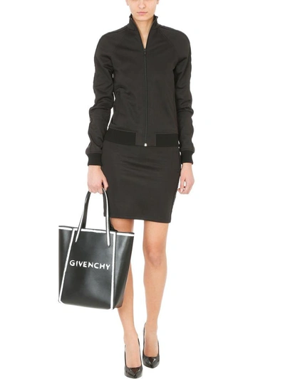 Shop Givenchy Logo Stripes Skirt In Black