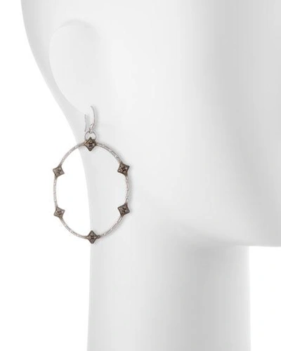 Shop Armenta New World Open Oval Diamond Earrings In Silver