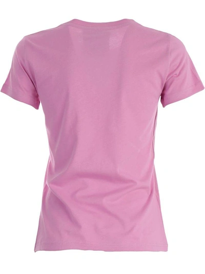 Shop Moschino Short Sleeve T-shirt In Pink & Purple