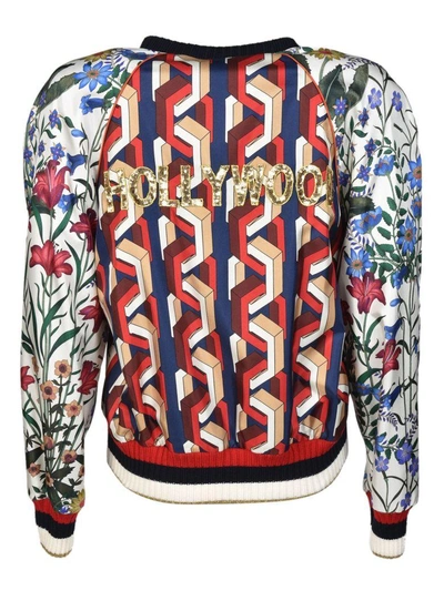 Gucci Appliquéd Printed Silk-twill Bomber Jacket In Multicolored