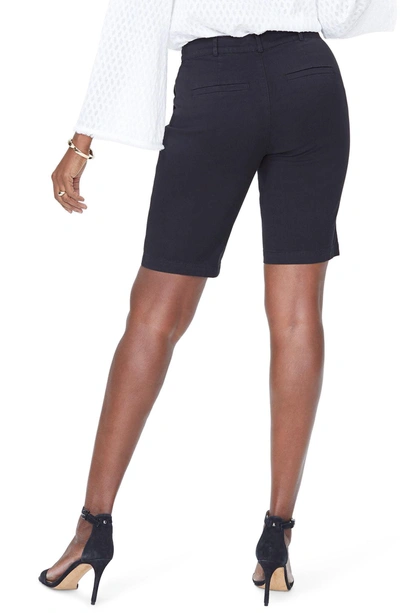 Shop Nydj Stretch Twill Bermuda Shorts In Black