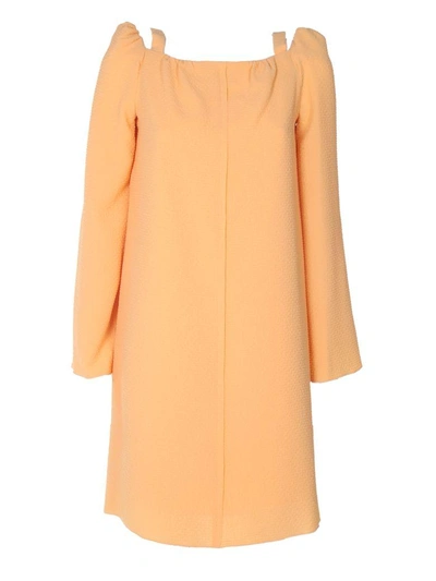 Shop See By Chloé Crinkled-georgette Dress In Giallo