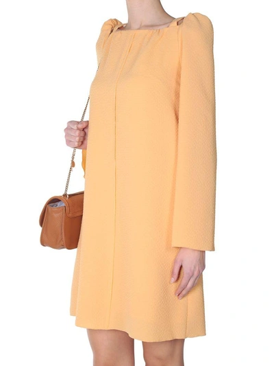 Shop See By Chloé Crinkled-georgette Dress In Giallo