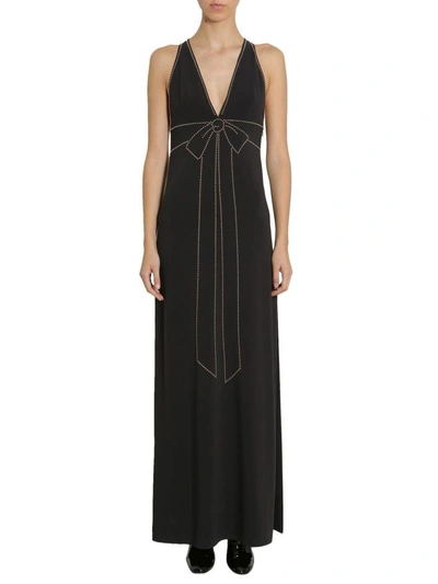 Shop Boutique Moschino Long Cady Dress In Nero