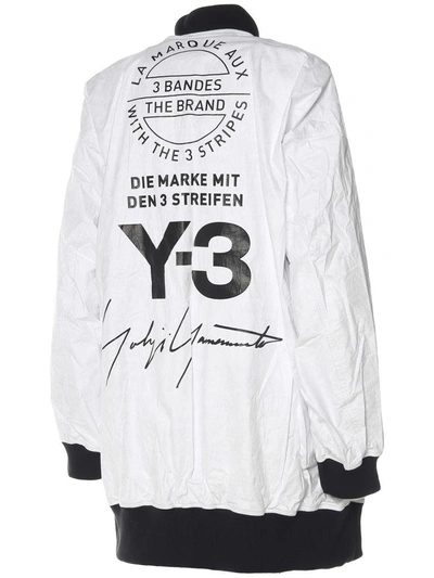 Shop Y-3 Logo-print Reversible Bomber Jacket In Bianco