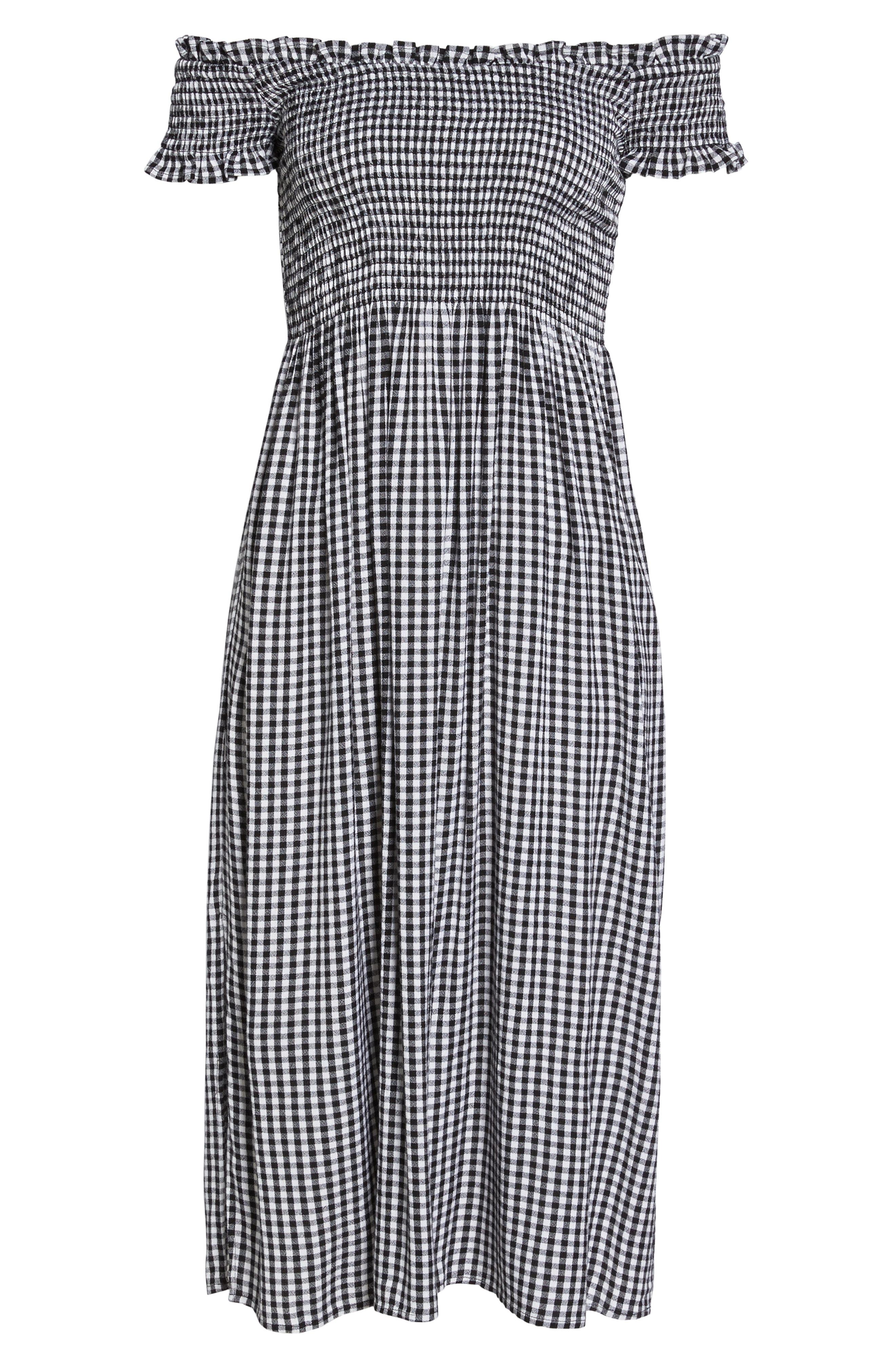 bardot gingham dress