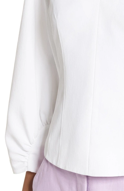 Shop Tibi Cinched Sleeve Top In White