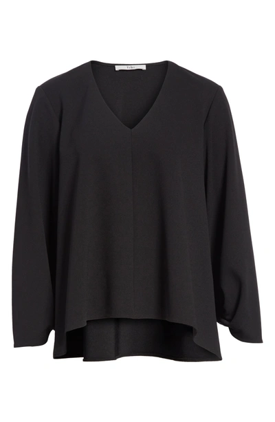 Shop Tibi Cinched Sleeve Top In Black
