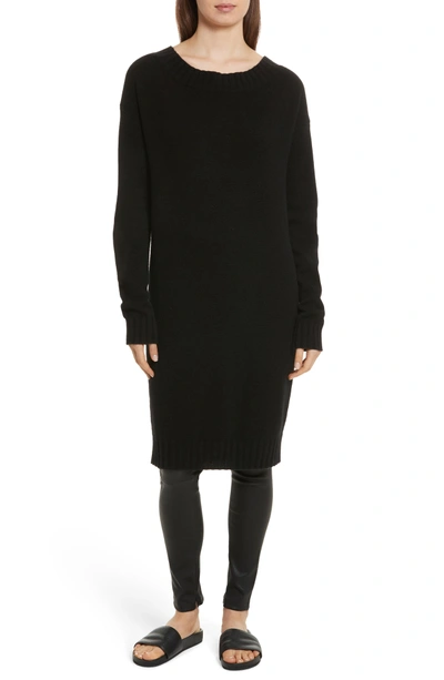 Shop Vince Cold Shoulder Wool & Cashmere Sweater Dress In Black