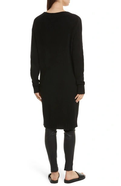 Shop Vince Cold Shoulder Wool & Cashmere Sweater Dress In Black