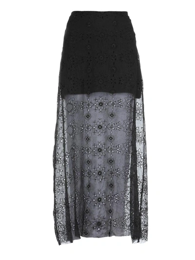 Shop Ann Demeulemeester Silk Skirt In Black Ewing Black