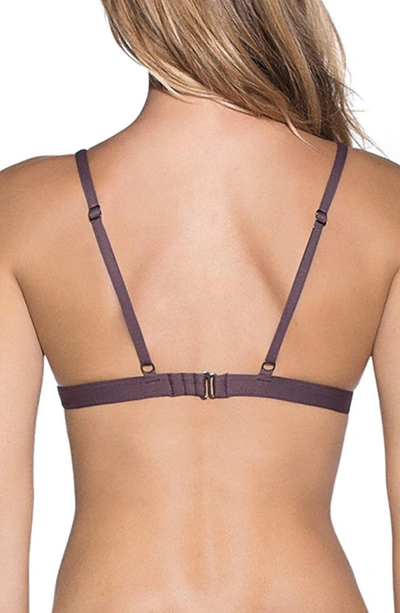 Shop Maaji Fig Delightful Reversible Triangle Bikini Top In Dark Purple