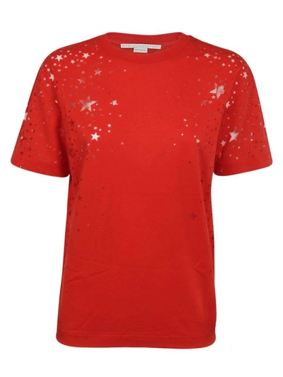 Shop Stella Mccartney Star Print T-shirt In Lipstick