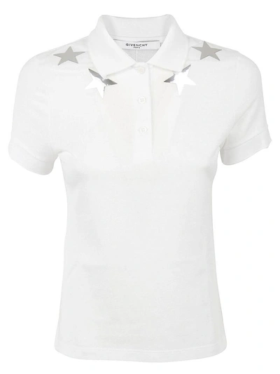 Shop Givenchy Mirrored Star Polo Shirt In White