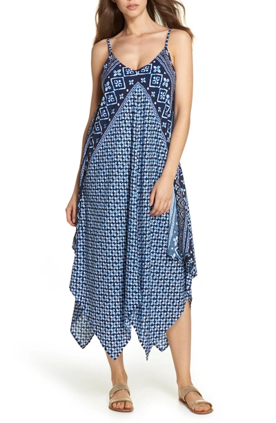 Shop Tommy Bahama Indigo Cowrie Diamonds Cover-up Dress In Mare