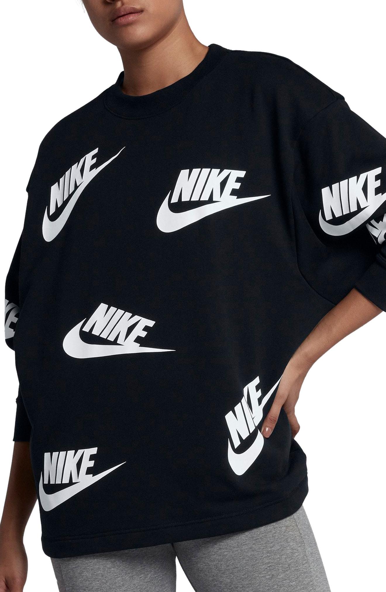 Nike Sportswear Futura Logo-print Long-sleeve Top In Black/white | ModeSens