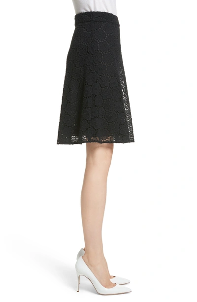 Shop Kate Spade Floral Lace Skirt In Black