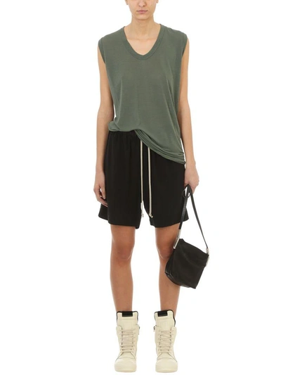 Shop Rick Owens Jersey V Neck Top In Green