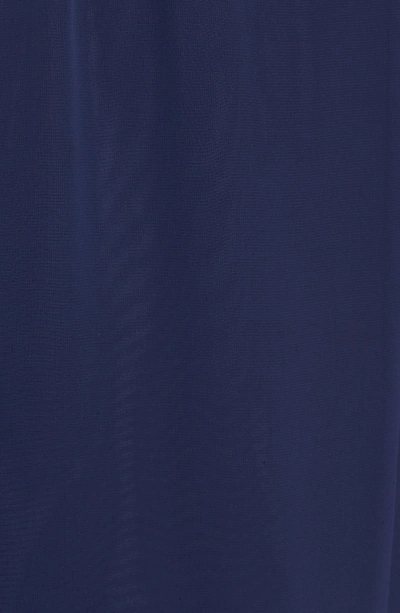 Shop Anne Klein Sheer Overlay Tie Dress In Breton Blue