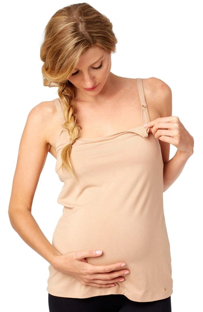 Shop Rosie Pope Nursing Maternity Camisole In Nude