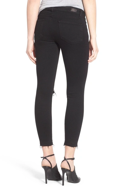 Shop Paige Transcend - Verdugo Crop Skinny Jeans In Black Destructed