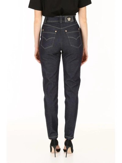 Shop Versace Tribute Jeans In Denim Blue (blue)