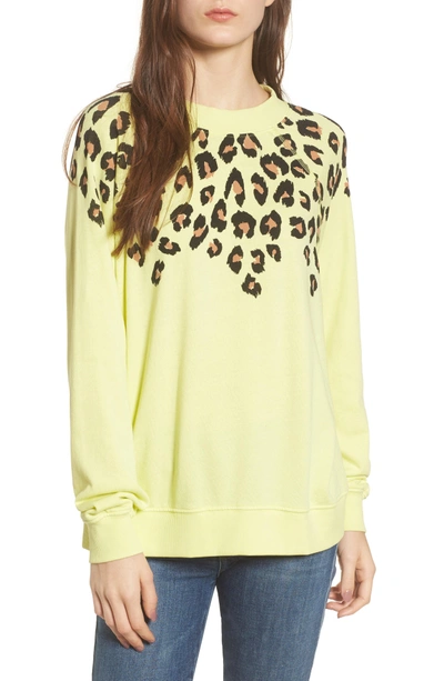 Shop Wildfox Animal Instinct - Sommers Sweatshirt In Yellow Glow