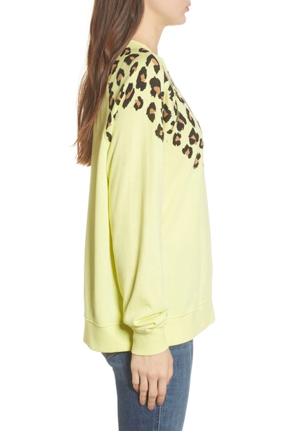 Shop Wildfox Animal Instinct - Sommers Sweatshirt In Yellow Glow