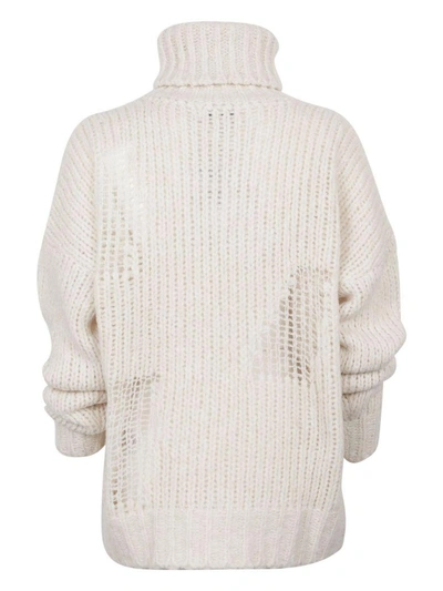Shop Iro Distressed Knitted Sweater In Ivory