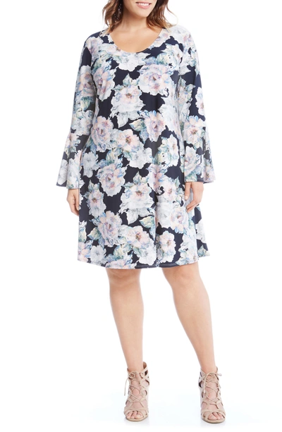 Shop Karen Kane Taylor Flare Sleeve Dress In Flower