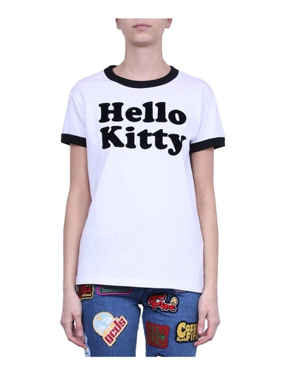 Shop Gcds Hello Kitty Cotton T-shirt In Bianco