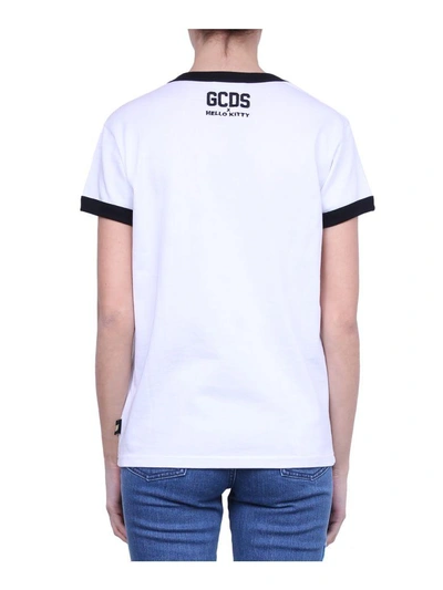 Shop Gcds Hello Kitty Cotton T-shirt In Bianco