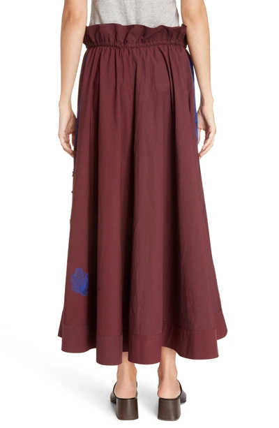 Shop Acne Studios Hela Tie Waist Skirt In Red Wine