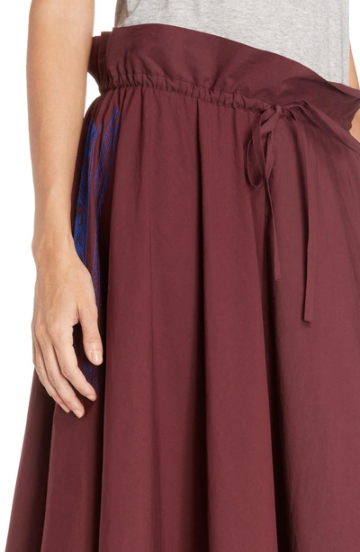Shop Acne Studios Hela Tie Waist Skirt In Red Wine