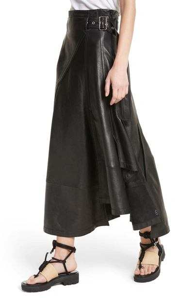 Shop 3.1 Phillip Lim Leather Utility Skirt In Black